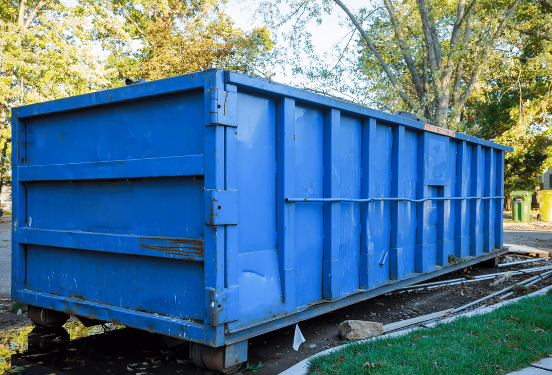 blue dumpster for rental
