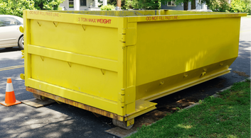 yellow roll-off dumpster rental