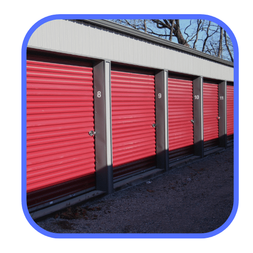 Red Storage units for junk removal